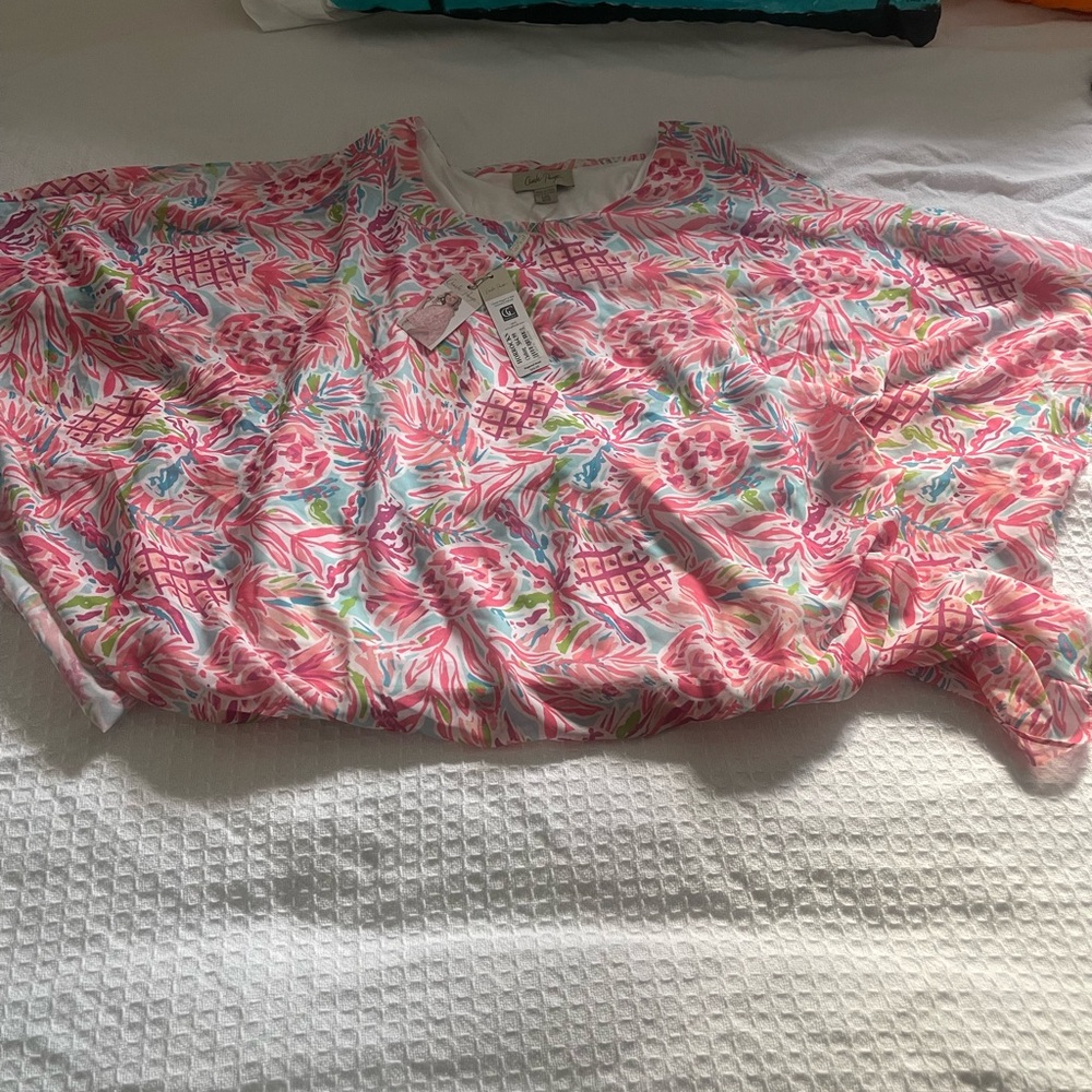 Classy, Flowing Vibrant Pink Floral Blouse
